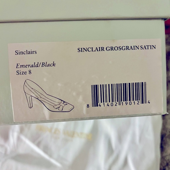 Emerald Green Heels with Black Satin Trim by Francis Valentine - Picture 2 of 3